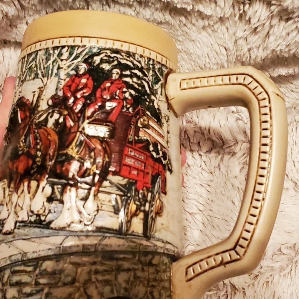 Budweiser Holiday Horses Beer Stein 
